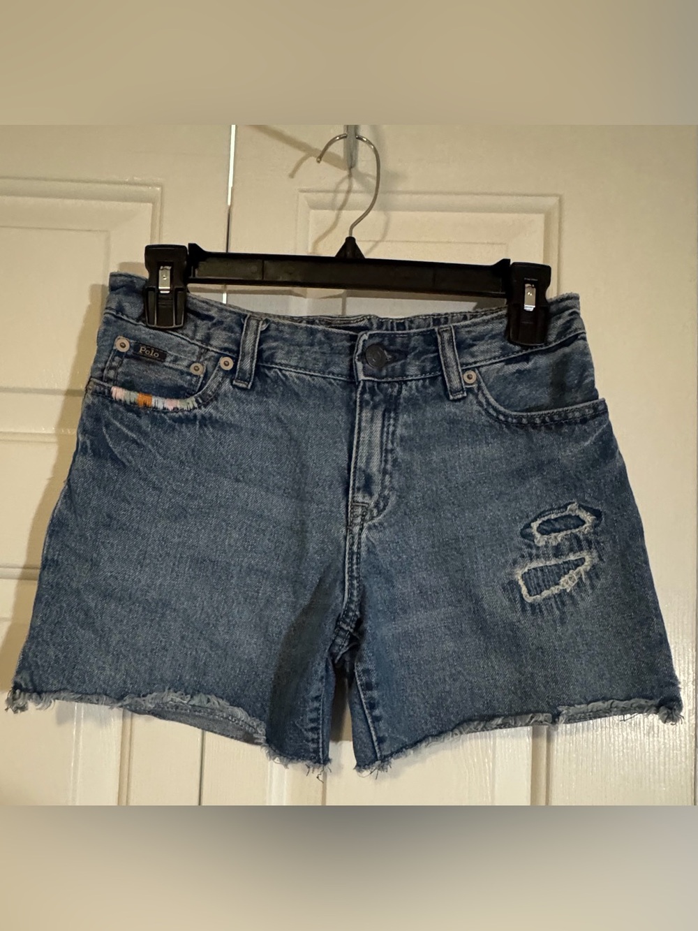 Polo by Ralph Lauren Blue Distressed Denim Shorts